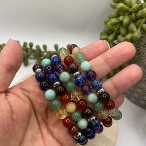 ONE Chakra Balance Gemstone Stretch Bracelet - Assorted Stones 8mm (0027)